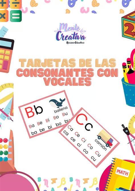 Tarjetas De Las Consonantes En Imprenta Profe Social