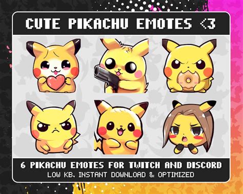 Pokemon Emotes Pikachu Emotes For Twitch And Discord Etsy