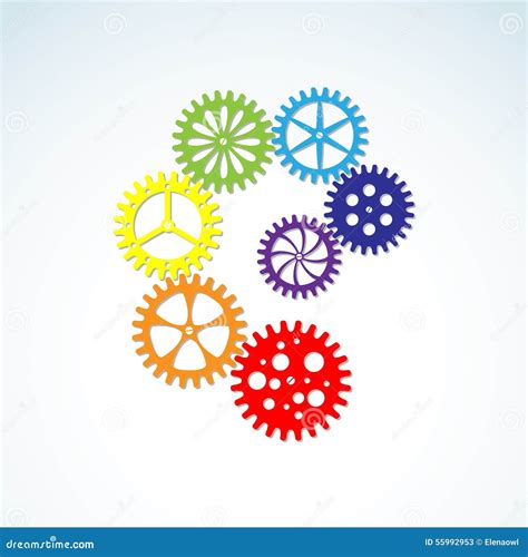 Colorful Gears Stock Vector Illustration Of Engineering