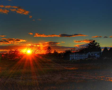 Sunset Straight On Sunset Over The Salt Marsh Guilford C Slack12