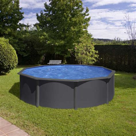 Piscine Ronde Acier Gr Juni Gris Anthracite X M Raviday