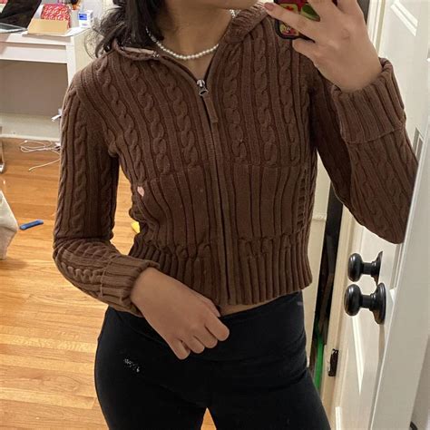 Vintage Gap Cableknit Cropped Sweater The Cutest Depop