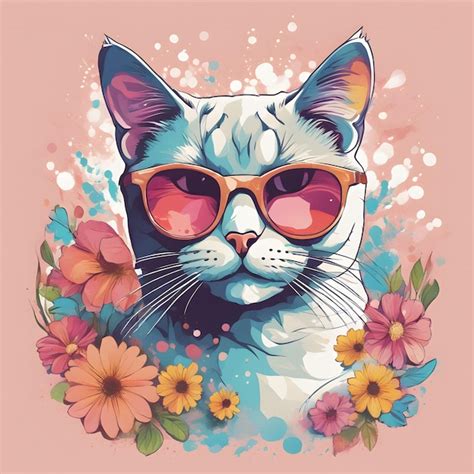 Premium Photo Cat Tshirt Design Graphic