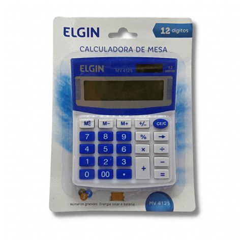 Calculadora de Mesa MV 4125 12 dígitos Azul Elgin