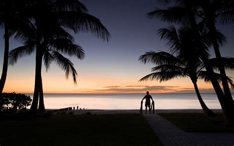 Silhouette On The Beach Wallpapers And Images Wallpapers Pictures