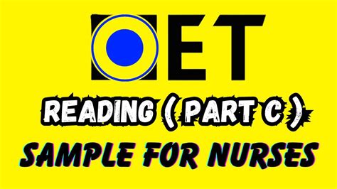 Oet Reading Sample For Nurses Part C YouTube