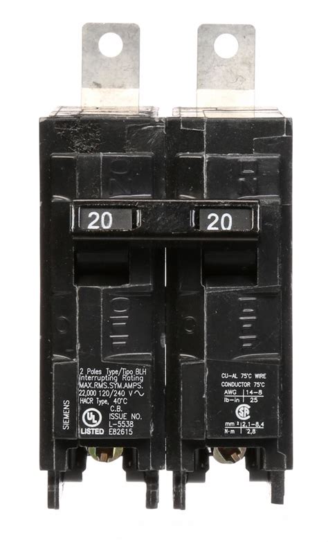 SIEMENS Miniature Circuit Breaker 20 A Amps 120 240V AC Single Phase