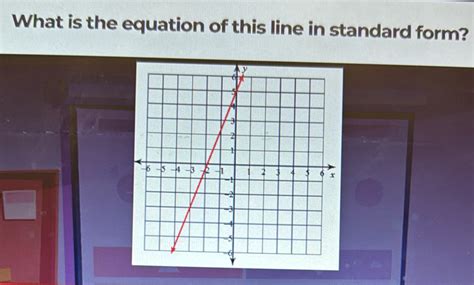 Solved: What is the equation of this line in standard form? [coordinate ...