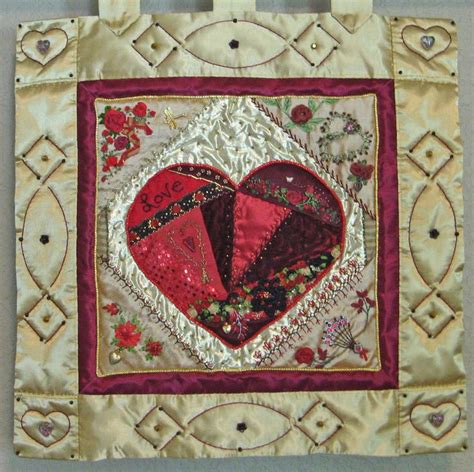 Crazy Quilt Heart Wall Hanging Quilts Crazy Quilts Wall Hanging