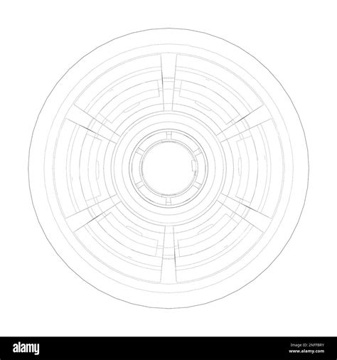 Outline drawing or sketch of cylindrical device Stock Photo - Alamy