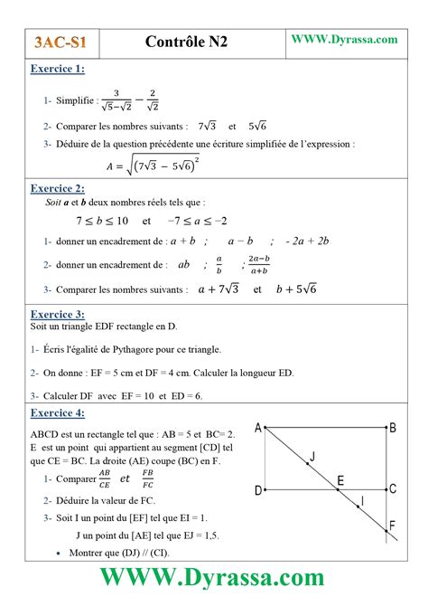 Devoir Maison De Maths 3Eme Corrigé Ventana Blog