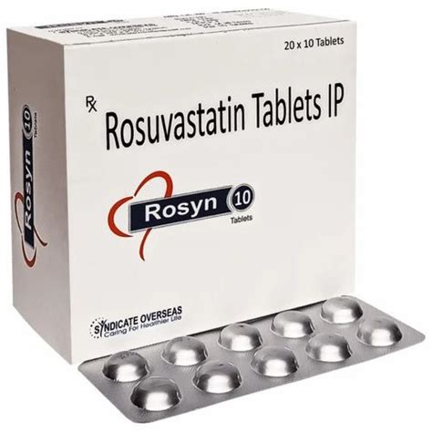 Rosyn IP 10 Mg Rosuvastatin Tablets At Rs 3500 Box Rosuvastatin