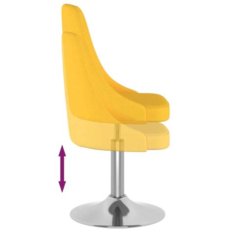 Men Chaise Pivotante De Salle Manger Jaune Moutarde Tissu