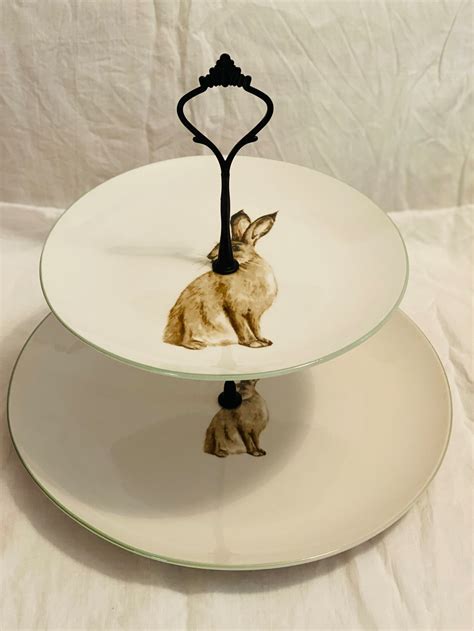 2 Tier Ceramic Cake Stand Etsy