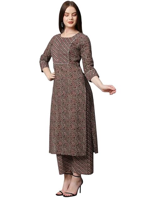 Buy ANNI DESIGNER Women S Cotton Blend Traditional Straight Printed