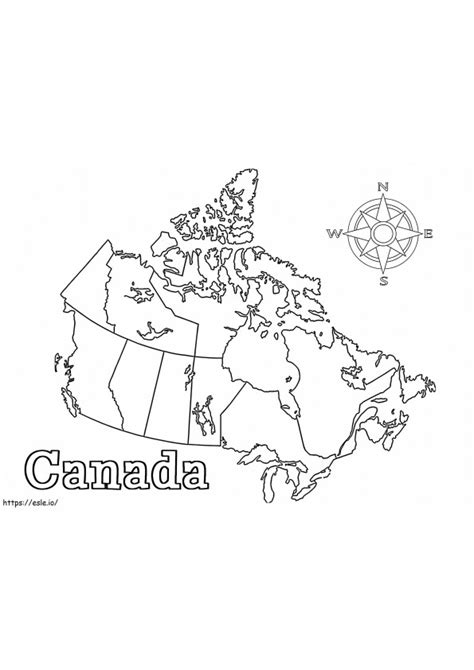 Mapa De Canadá Página Para Colorear Para Colorear