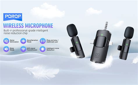 Pqrqp 3 In 1 Wireless Lavalier Microphones For Iphone Ipad Android