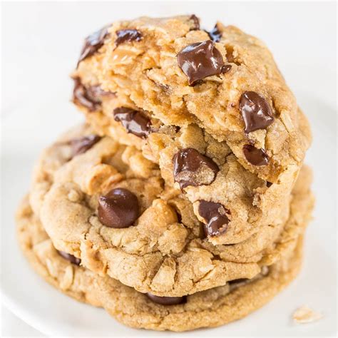 Soft And Chewy Peanut Butter Oatmeal Chocolate Chip Cookies Averie Cooks