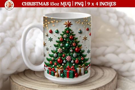 Christmas Coffee Mug Wrap Christmas Tree Graphic By Ksenyaart