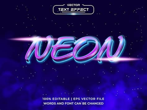 Premium Vector Glow Neon Text Effect