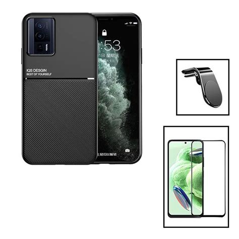 Kit Capa Magnetic Lux 5d Full Cover Suporte Magnético L Safe Driving Para Xiaomi Poco F5 Pro