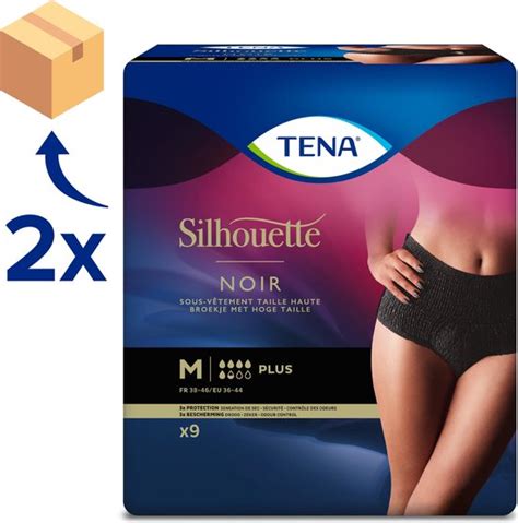 TENA Silhouette Plus High Waist Noir Medium 18 Stuks Voor