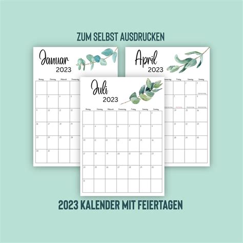 Jahreskalender Mit Feiertagen Kalender Zum Ausdrucken A Format