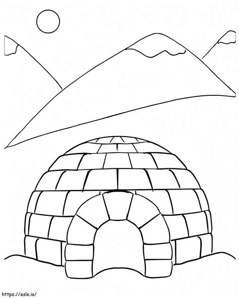 Printable Igloo For Kid Coloring Page