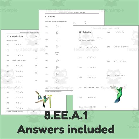 Integer Exponents Worksheet Pdf