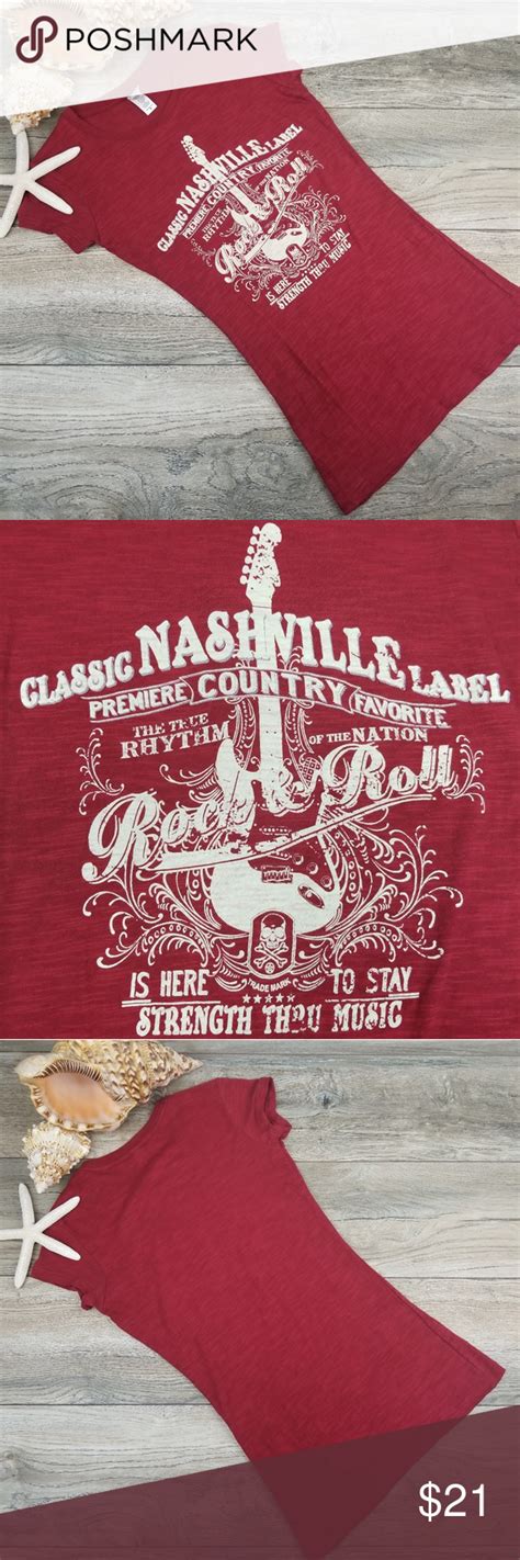 Classic Nashville Label Rock And Roll Graphic Tee M Graphic Tees Rock