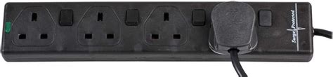 Pro Elec Pl15356 10 M Switched Surge Protected Extension Lead Black Uk Electronics