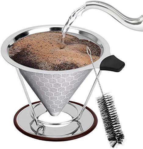 Amazon YiiMO Pour Over Coffee Dripper Filter 1 4 Cups Double Mesh