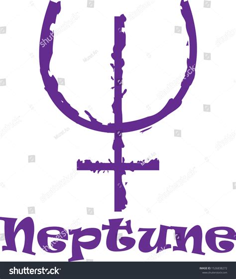 Planet Symbol Of Neptune In Astrology In Royalty Free Stock Vector