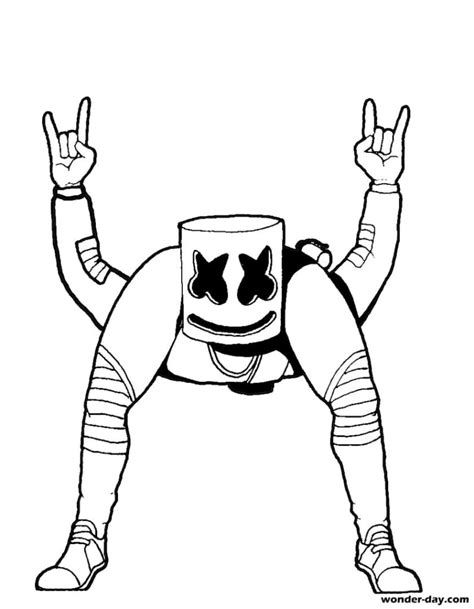 Marshmello Fortnite Coloring Pages Print For Free Wonder Day