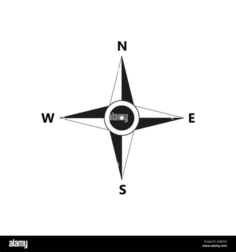 Vector Compass Flat Icon With With North South East And West