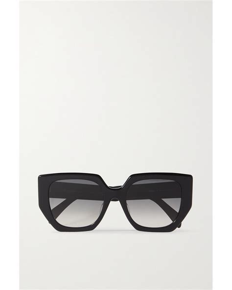 Celine Triomphe Oversized Square Frame Acetate Sunglasses In Black