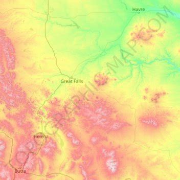 Lewis and Clark National Forest topographic map, elevation, relief