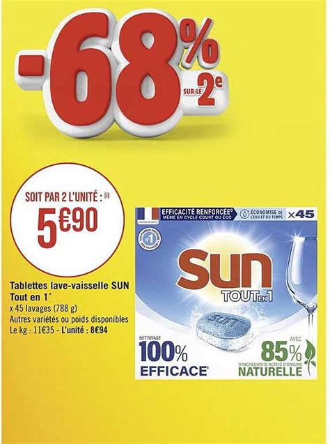 Promo Tablettes Lave vaisselle Tout En 1 Standard Sun chez Intermarché