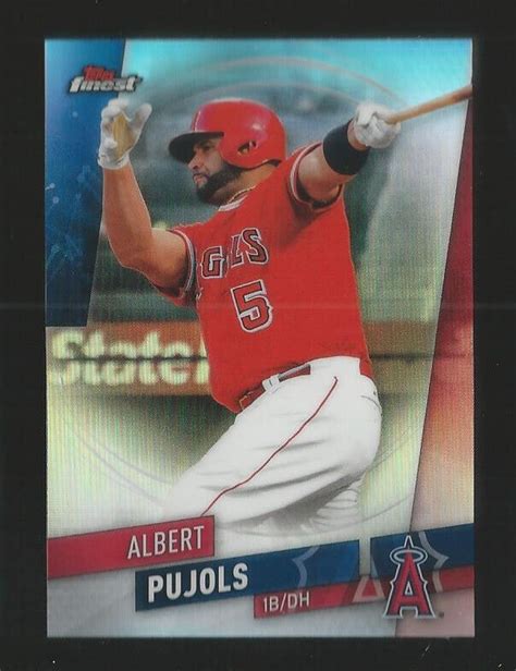 2019 Topps Finest Albert Pujols Angels 12 Refractor Parallel Short