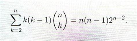 Solved ∑k 2nk K−1 Nk N N−1 2n−2