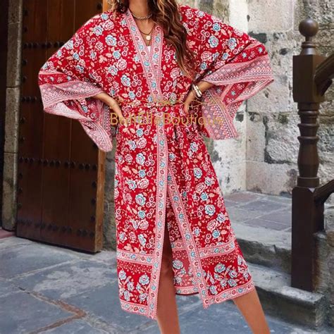 Willow Bohemian Kimono Long Kimono Etsy