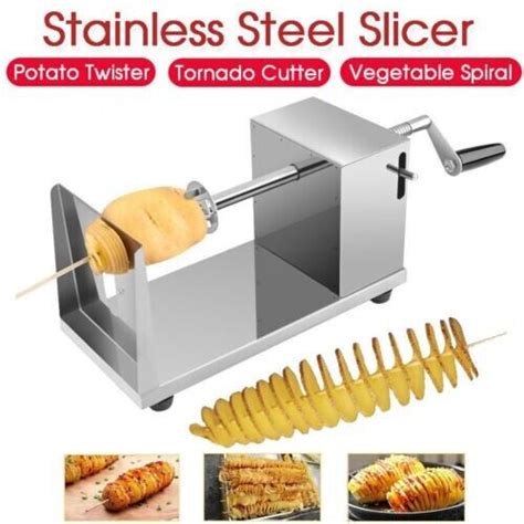 Potato Twister Tornado Slicer Cutter Vegetable Spiral Machine Stainless