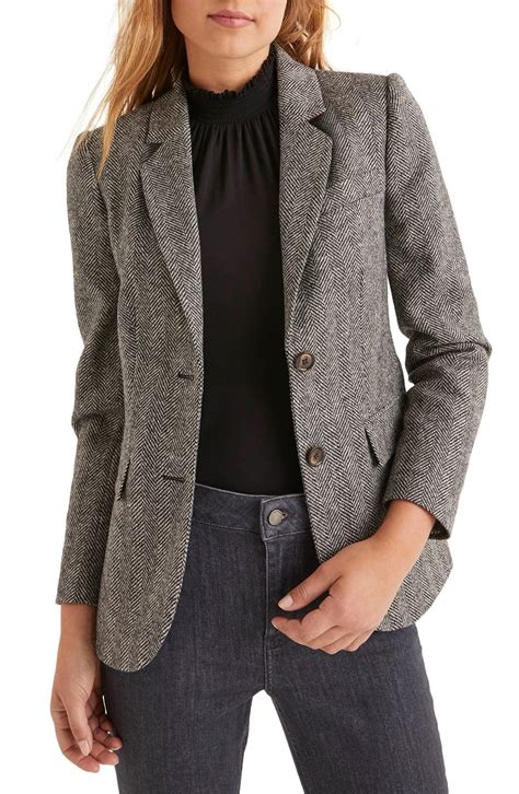 Smyth Herringbone Tweed Wool Blazer Nordstrom Tweed Blazer Outfit Tweed Blazer Women Grey