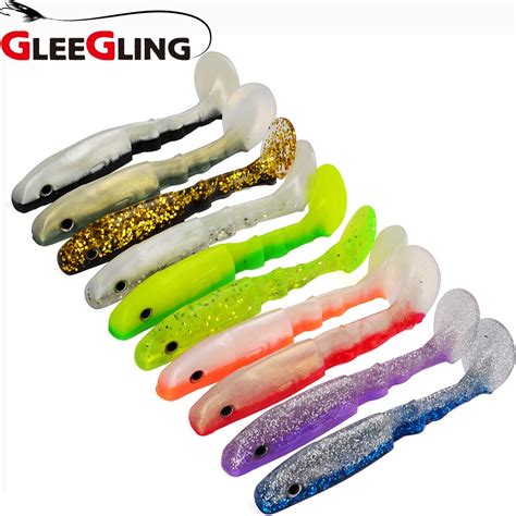 Gleegling Pcs Lot Soft Worm Fishing Lure Mm G Paddle Tail Lure