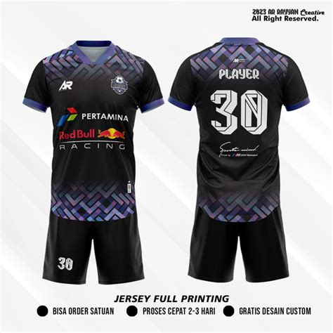 Jersey Futsal Bola Custom Full Printing Deep Purple Black Lazada