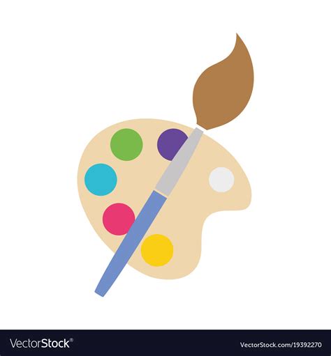 Colorful Watercolor Palette With Paint Brush Vector Image