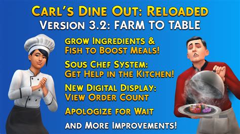 New Features In Dine Out Reloaded V Carl S Guides Sims Sims