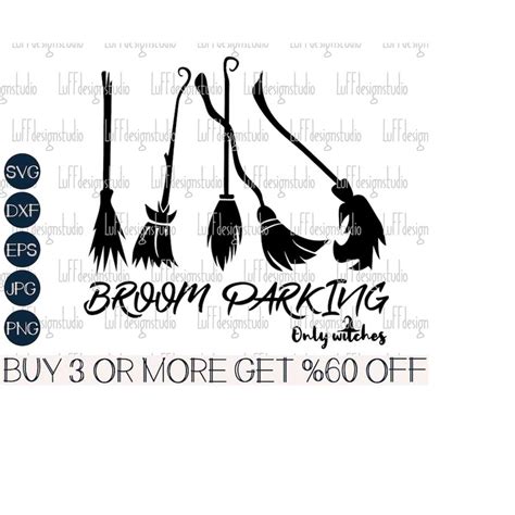 Witch Brooms SVG Halloween SVG Broom Parking SVG Only Wit Inspire