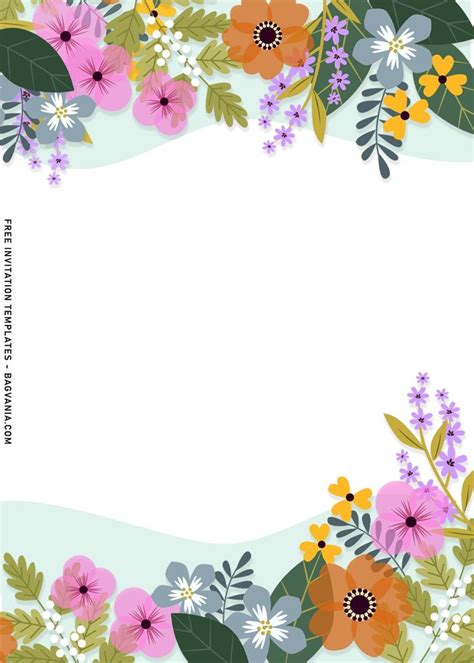 8 Blooming Spring Floral Birthday Invitation Templates Floral