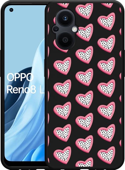 Oppo Reno8 Lite Hoesje Zwart Hartjes Met Stippen Designed By Cazy Bol